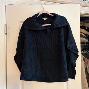LOFT Navy Blue Poncho Sweater